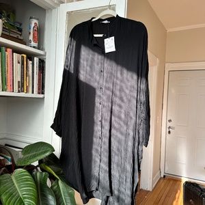 ZARA black long sleeve shirt dress